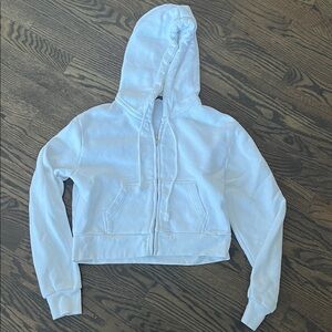 Brandy Melville White Zip Hoodie